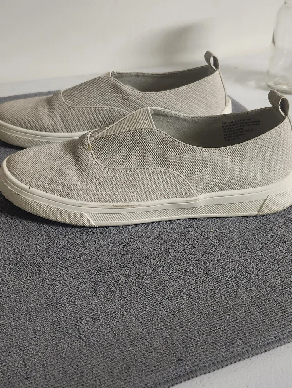 Womens Slip-On Canvas Sneakers in Light Beige